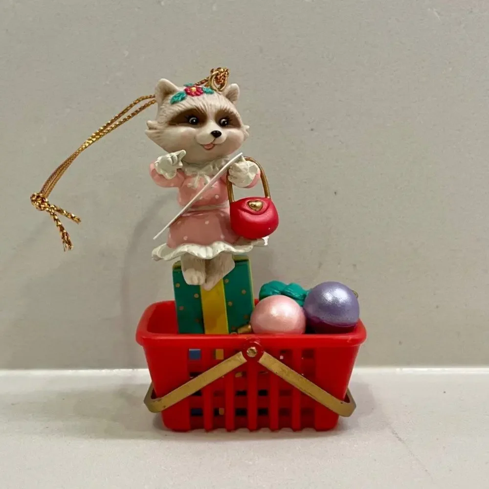 Vintage Mistletoe Magic Collection Racoon Ornament
